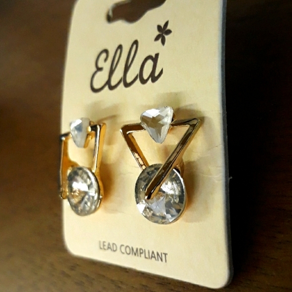 3 For $15 Gold Upside Triangle Earrings - Picture 3 of 4
